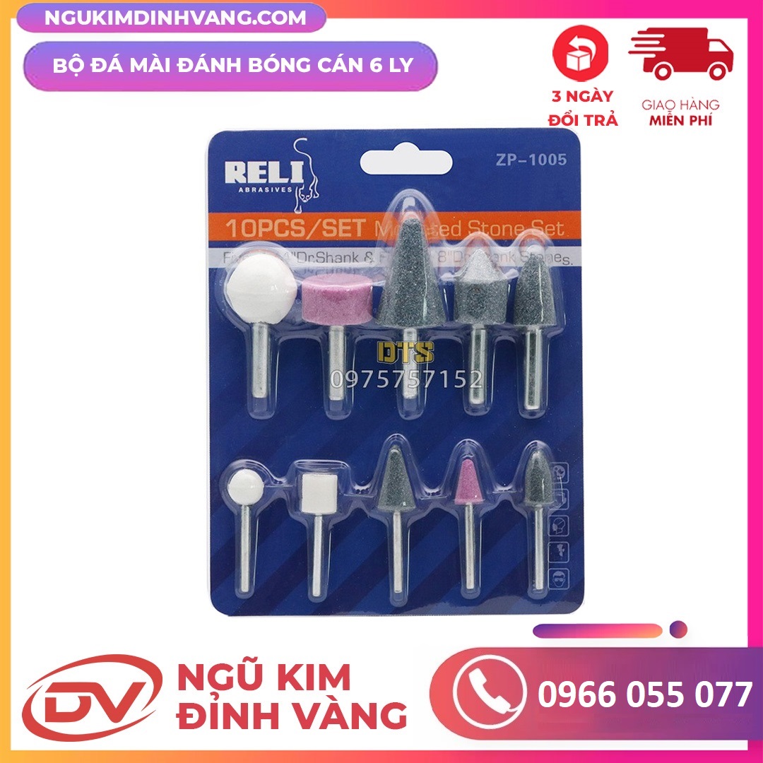 Bộ Đá Mài Đánh Bóng Cán 6 Ly
