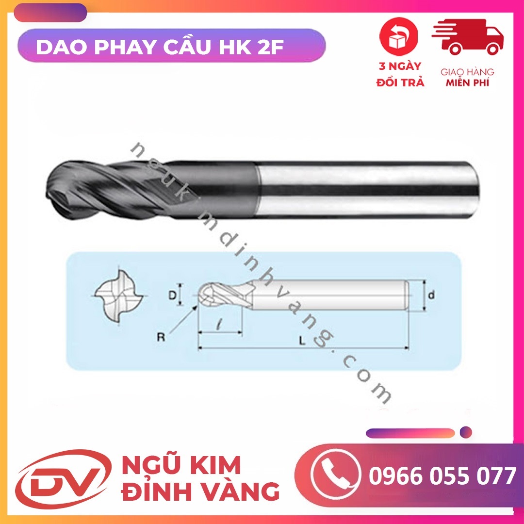 Dao phay cầu hợp kim 2F