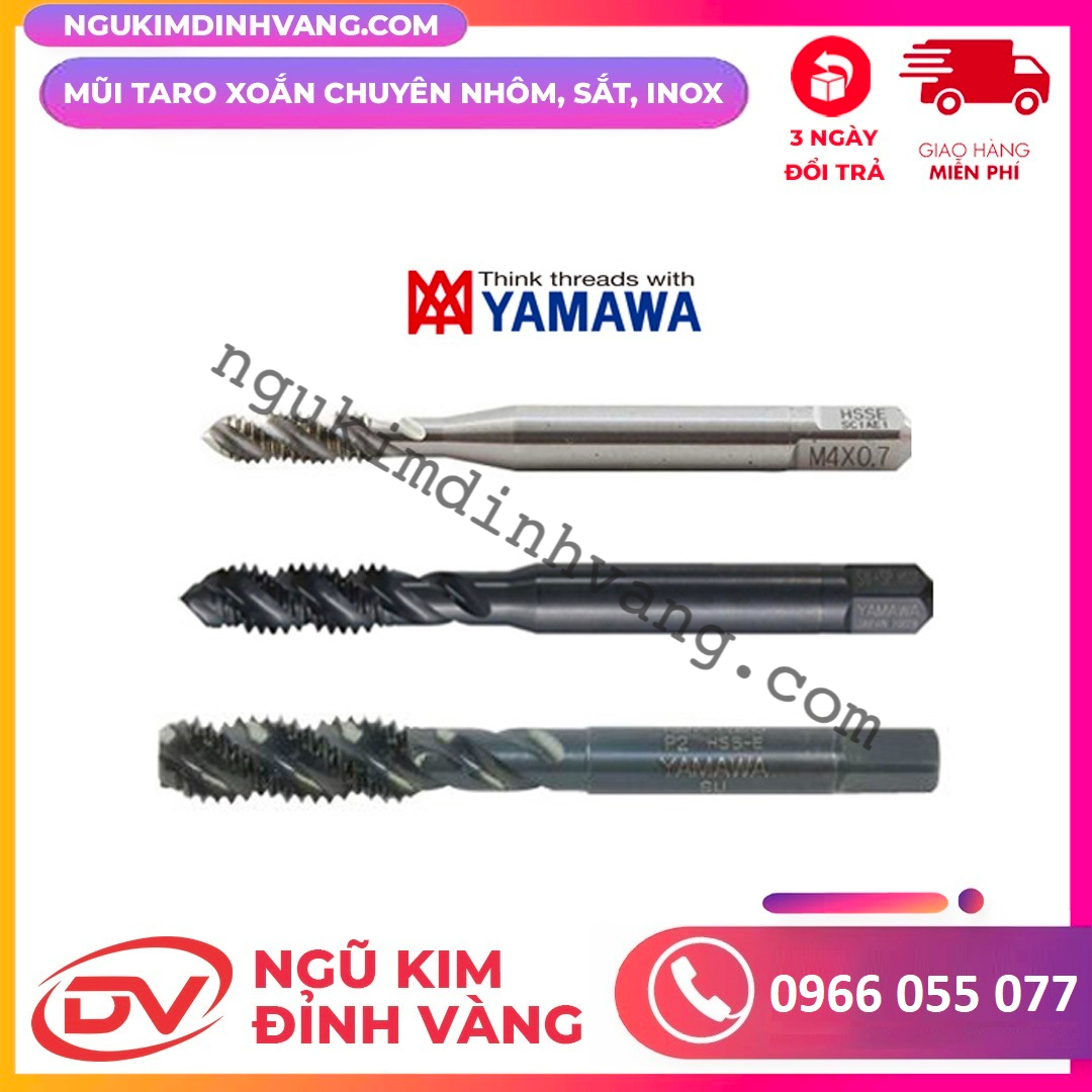 Mũi Taro Xoắn Yamawa Chuyên Nhôm, Inox, Sắt