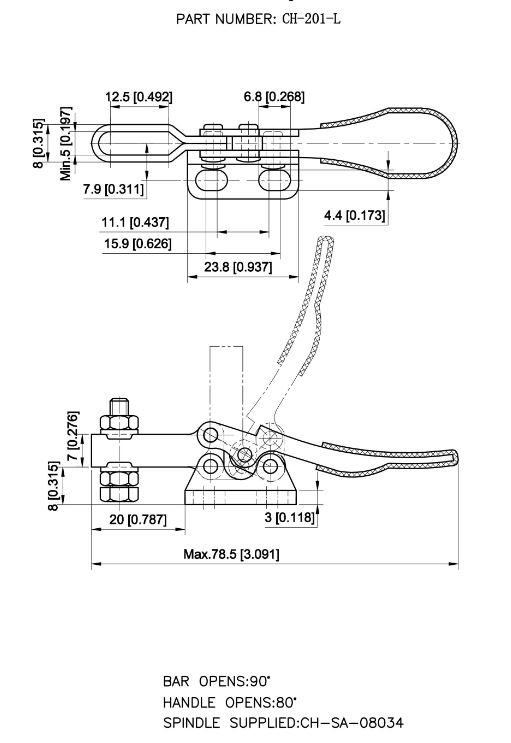 Cam kẹp ngang GH-201-L
