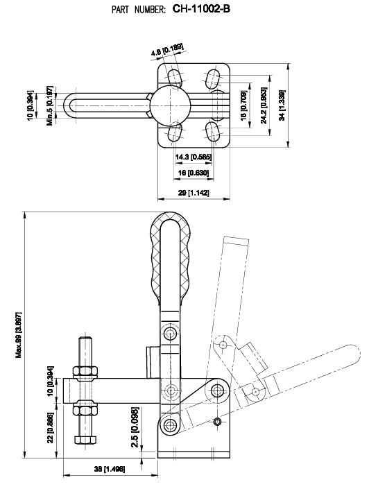 Cam kẹp đứng GH-11002-B