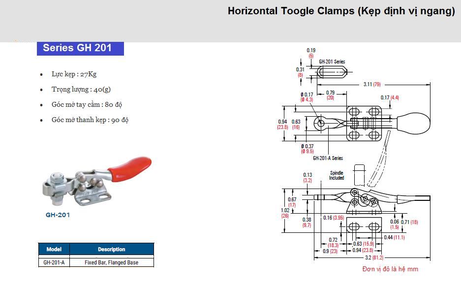 Kẹp định vị ngang gh 201