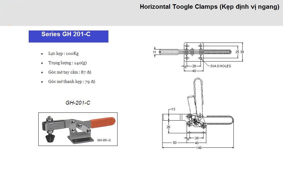 Cam kẹp ngang GH-201-C