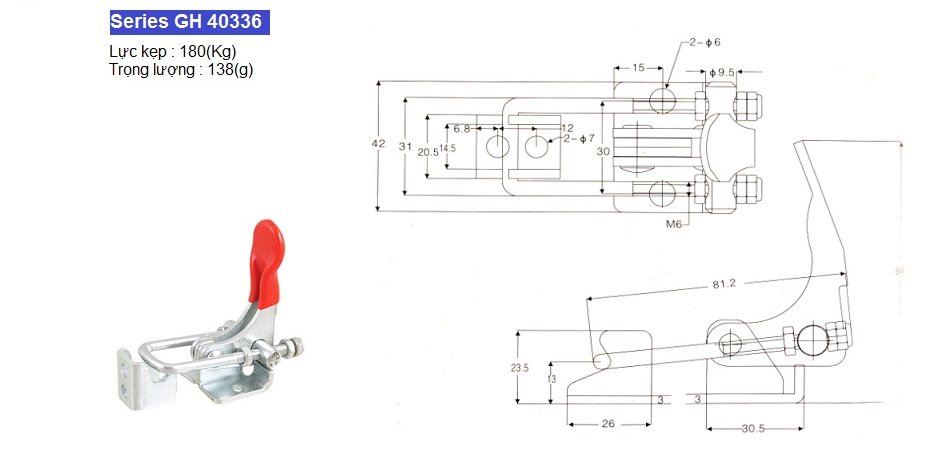 Thông số kỹ thuật khoá kẹp chốt GH 40336