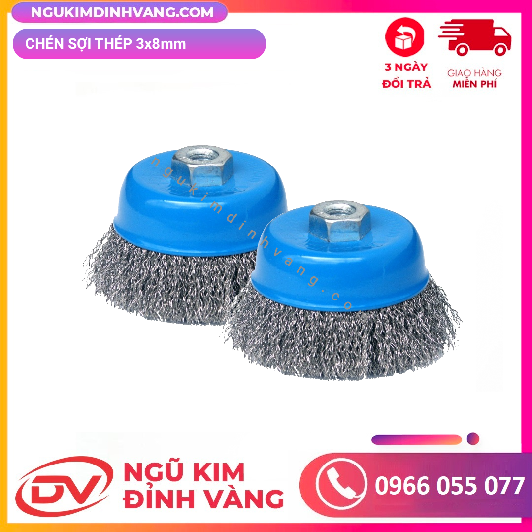Chén sợi thép 3x8mm
