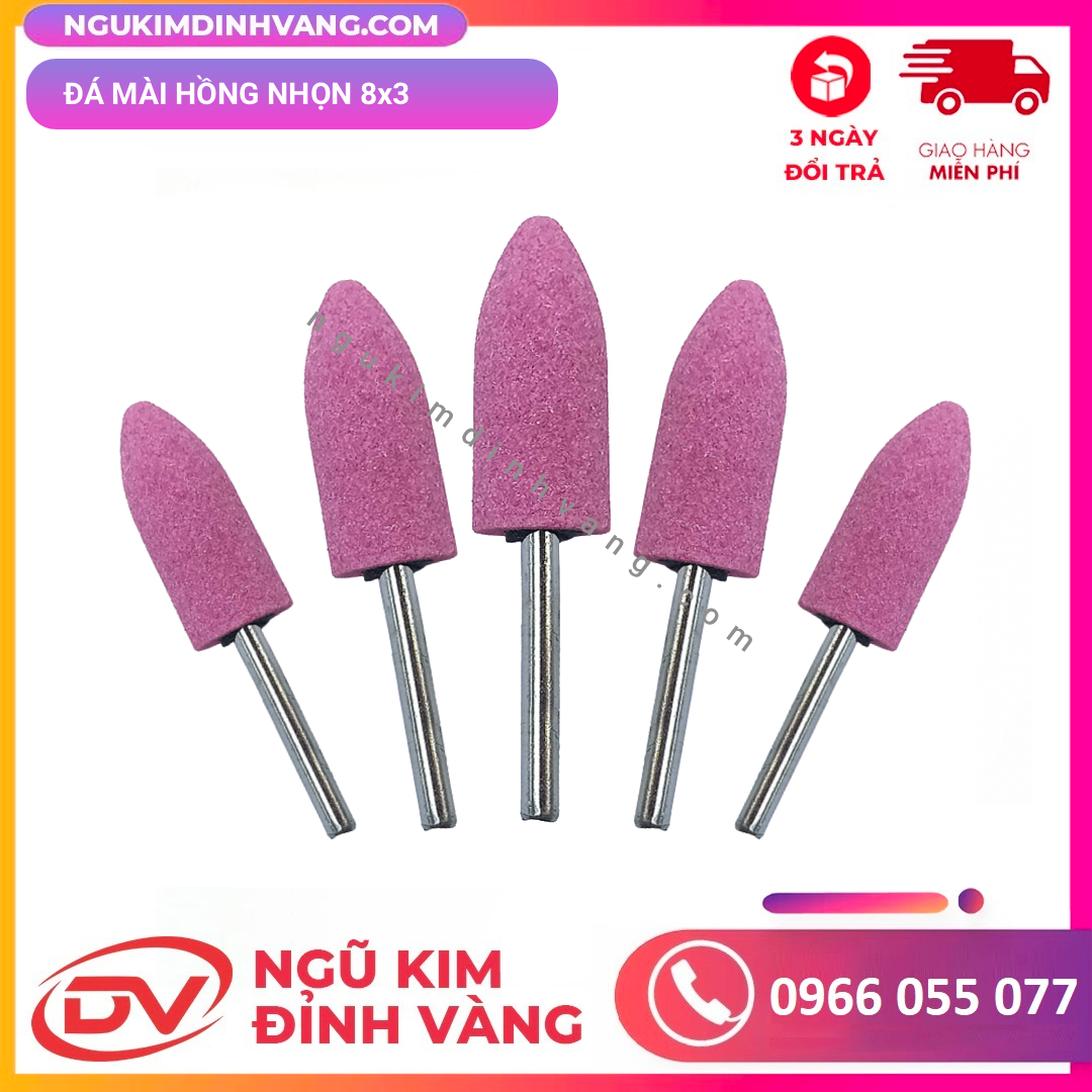 Đá mài hồng nhọn 8x3