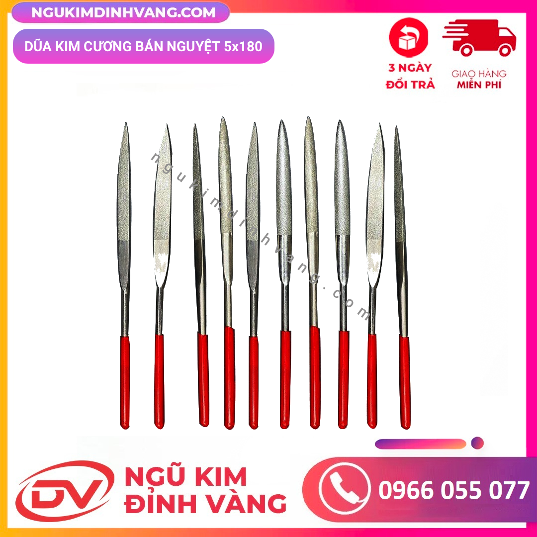 Dũa kim cương bán nguyệt 5x180 ( 10 cái/bộ)